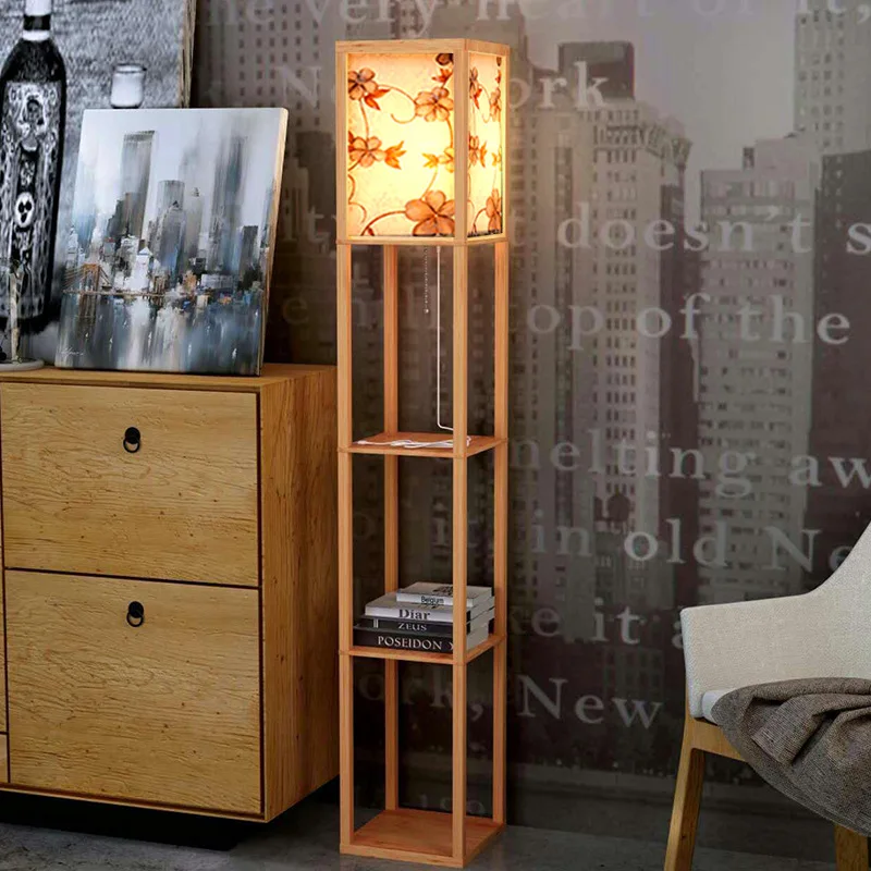 Wood Color 2 Скандинавский дизайн Led Классический деревянный торшер абажур с тремя цветами дистанционного управления Сенсорный переключатель регулирующий яркость для гостиной - Цвет абажура: Wood Color 2