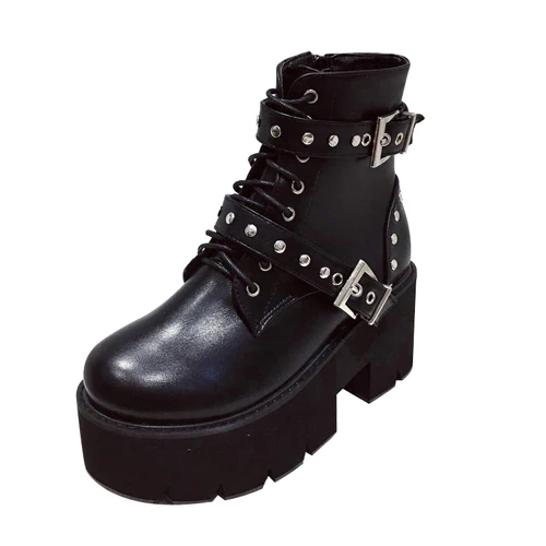 GBHHYNLH Ankle Boots Platform Heels Female chunky boots women shoes winter Woman punk Boots Botas Feminino LJA858|Ankle - AliExpress