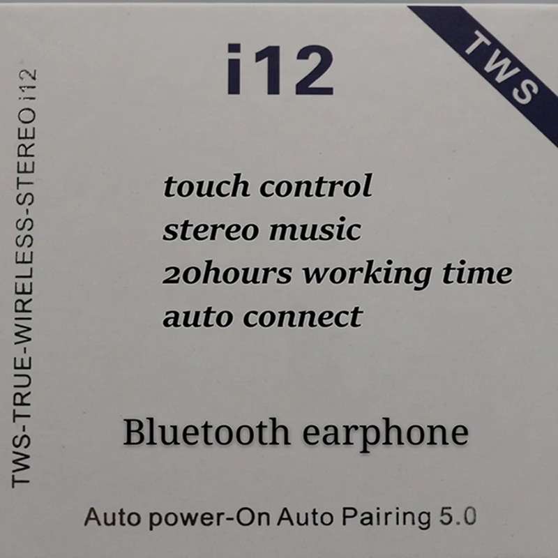 Bluetooth 5 0 Earbuds Wireless TWS i12 Earphones 3D Stereo Clear Sound Headsets Smart Touch Control Waterproof and Pop Up Auto