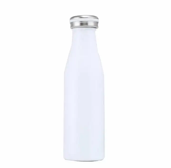 White TECHOME, креативная бутылка для молока, термос, чашка, двойной слой, термосы, нержавеющая сталь, для мужчин, женщин, детей, термос, бутылка - Цвет: White