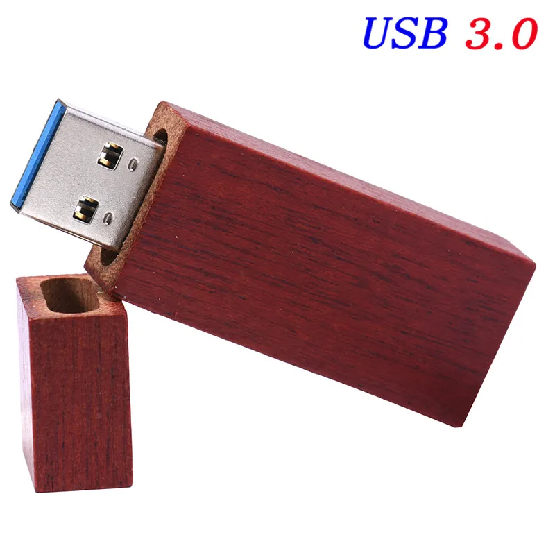 JASTER USB 3,0 флэш-накопитель в деревянном корпусе с логотипом на заказ Бамбук usb с коробкой usb флэш-накопитель карта памяти, Флеш накопитель pendrive 8GB 16GB 32GB 64GB - Цвет: roe wood usb