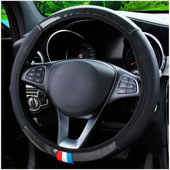 

Car Steering Wheel Cover Universal Waterproof Non-slip Crystal Carbon Fiber Elastic Soft Steering Wheel Cover For Truck SUV Cars