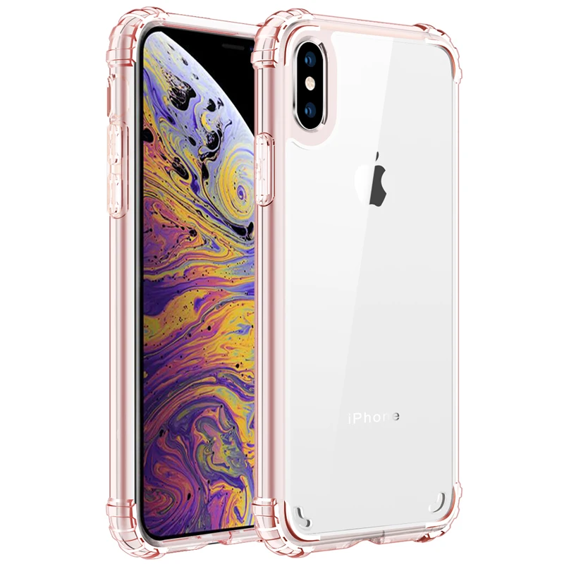 Прозрачный чехол для iPhone XS XR тонкий ударопрочный акриловый из ТПУ задней панели
