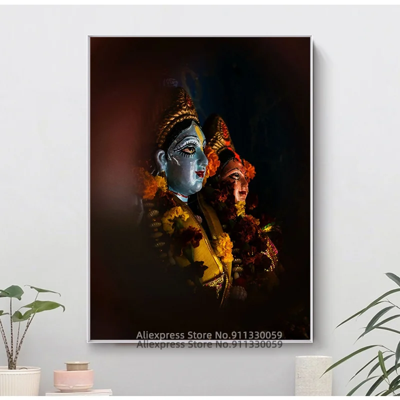 Hindu Lord Shiva Wall Art Canvas Painting Gods Posters Indian God Pictures For Living Room Religious Decor Dark | Дом и сад