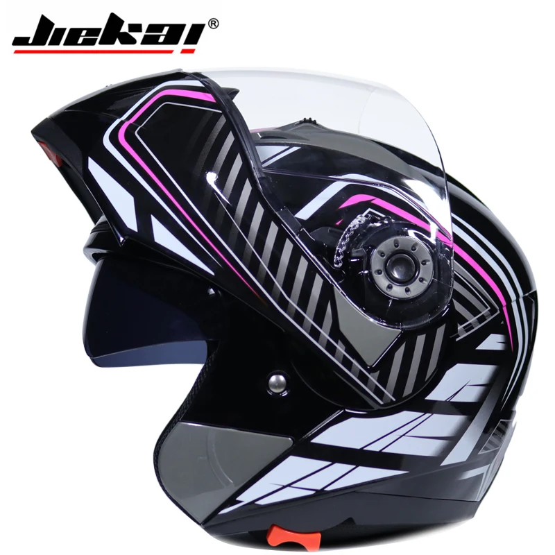 

Motorcycle Dual Visor helmets Modular Flip Up helmet racing double lens capacete casco moto DOT ECE helmet JIEKAI 105 V