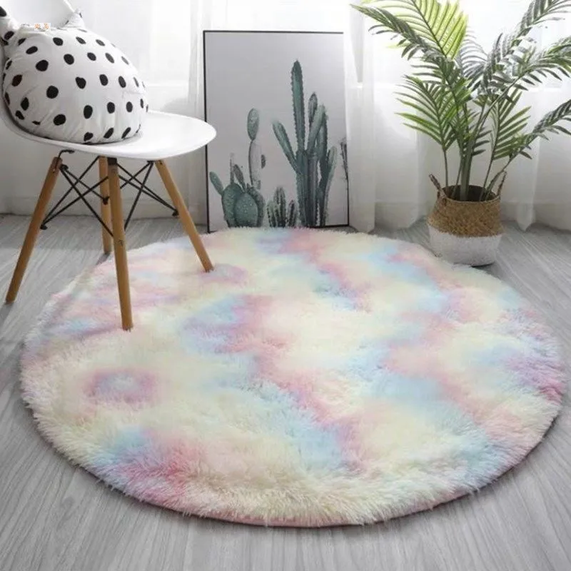 Round Plush Carpet Fluffy Living Room Bedside Bedroom Yoga Decoration