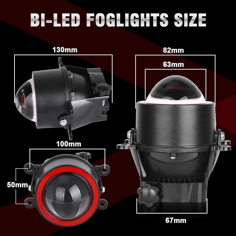 Bi LED Lens 3 inch Fog Light Lenses Projector Lens 90W Kits Reflector Diode Chip 30000LM Driving Light Car Accessories Retrofit