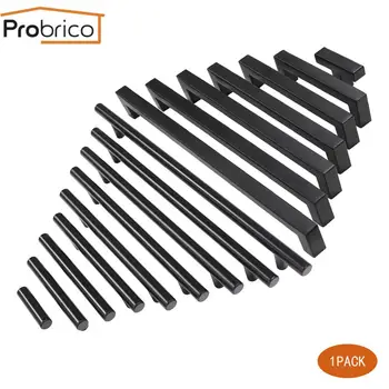 

Probrico Black square/round cabinet Handles Stainless Steel Cabinet pulls Kitchen Door Knob Furniture Drawer Pull 2"~20''"