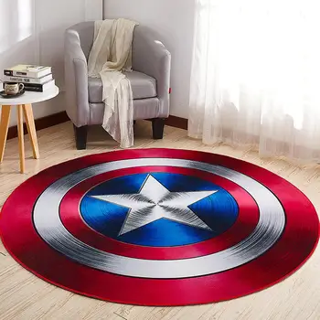 

Round Carpet 3D Anti-slip Rugs Door Mat Computer Chair Floor Mat for Home Kids Room Anti-Slip Dustproof Kitchen Mats