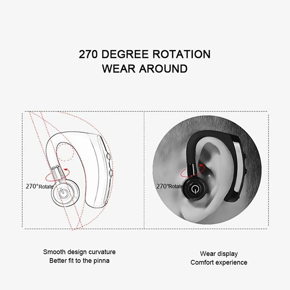 Wireless Bluetooth Headset Sports Headset Mic Voice Control Stereo Noise Cancellation Headphone Portable Business Music Headset