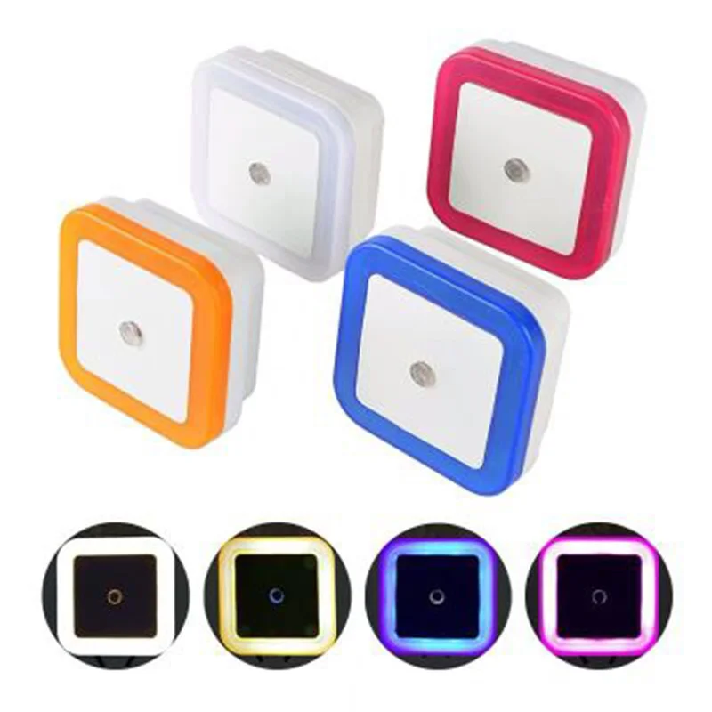 

Light Sensor Control AC110-220V Led Night Light EU US Plug Novelty Square Bedroom Lamp for Romantic Colorful Lights for Home