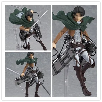 

Anime Figma 213 Attack on Titan figure Levi Ackerman PVC action figures collection Toys for children doll 15cm