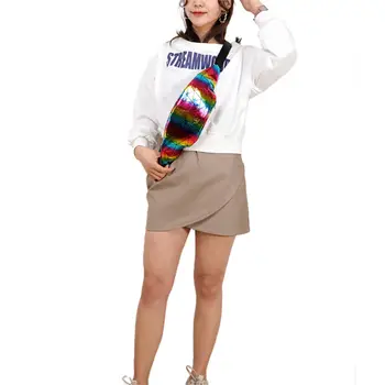 

Fashion Brand Waist Bags Women Pink Silver Fanny Pack Female Belt Bag Black Geometric Sport Waist Pack Laser Chest Phone Pouch