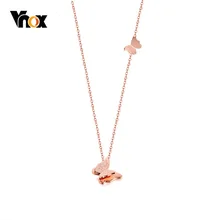 Vnox, модное розовое золотое ожерелье-чокер из нержавеющей стали, подвеска в виде бабочки, женский воротник, подарки на день рождения
