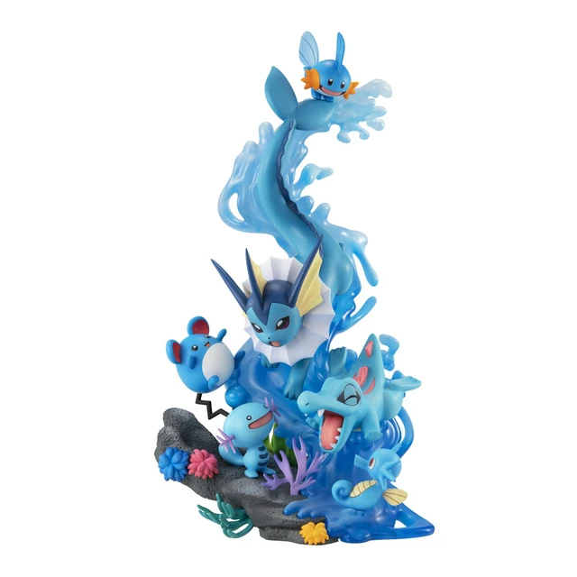 Megahouse mh gem tipo água pokemon vaporeon horsea marill mudkip