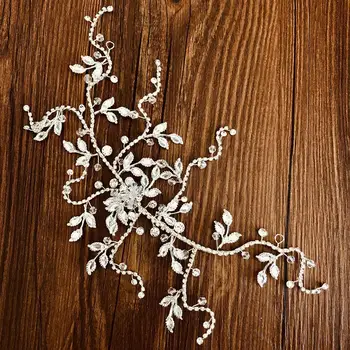 

New Women Wedding Headpiece Headdress Crystal Rhinestones Headband Hairband Leaf Headwear Bride Hair Accessories Bridal Jewelry