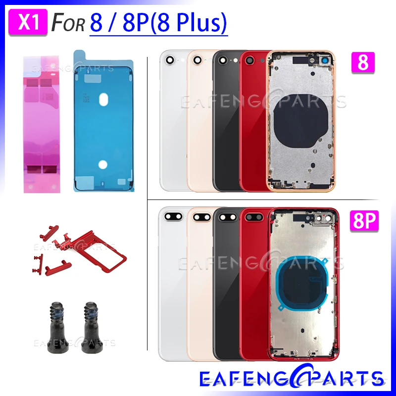 Price Battery Cover For iPhone 8 4.7 8 Plus 5.5 Back Housing Glass Rear Panel Back Door with Metal Frame