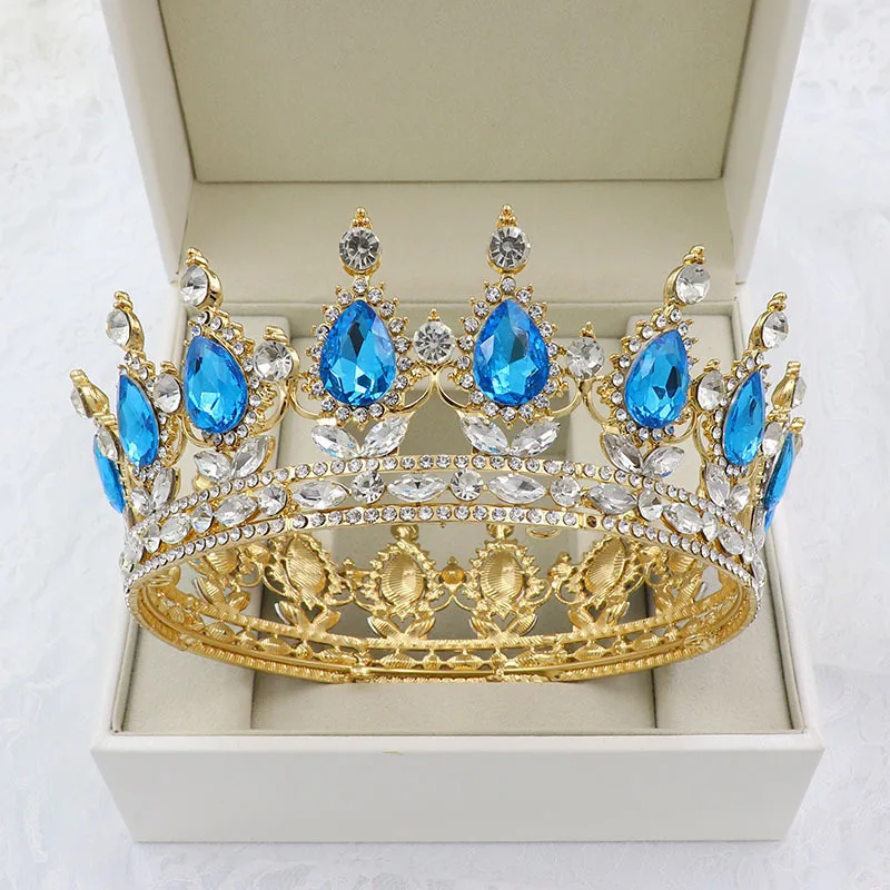 30 Options Crystal Tiaras Bride Wedding Crown Royal Queen King Round Diadem Bridal Headpiece Pageant Hair Jewelry Head Accessory (8)