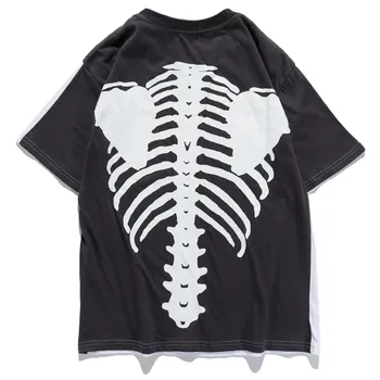 

T Shirt Kanye West Skeleton AB Side Color Men Women Tshirts Style Letters Print Celebrities Same Casual T-Shirt Fashion Top Tee