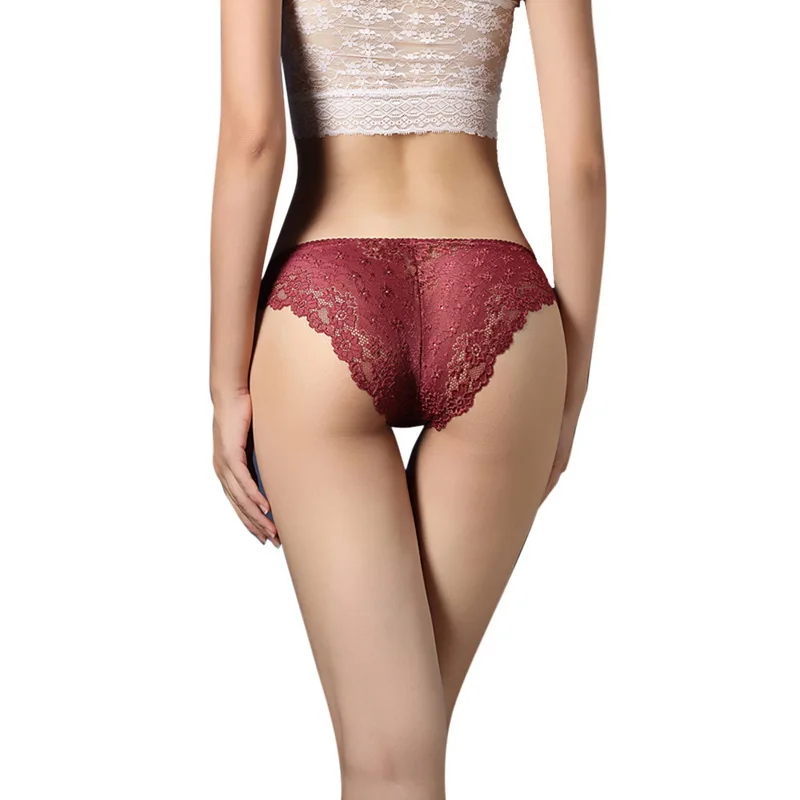wine red LOOZYKIT, женское нижнее белье, сексуальные кружевные прозрачные штаны с цветочным рисунком, женское нижнее белье, женские трусики, стринги, нижнее белье - Цвет: wine red