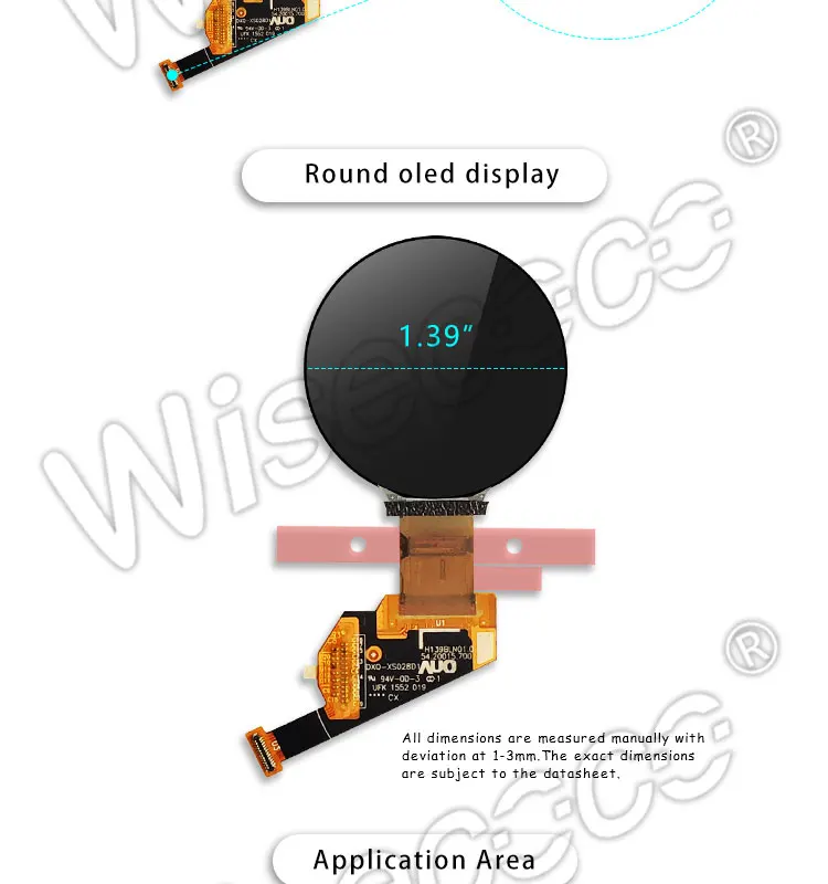 Vestíveis, Display AMOLED com Placa Controladora, 1,39 