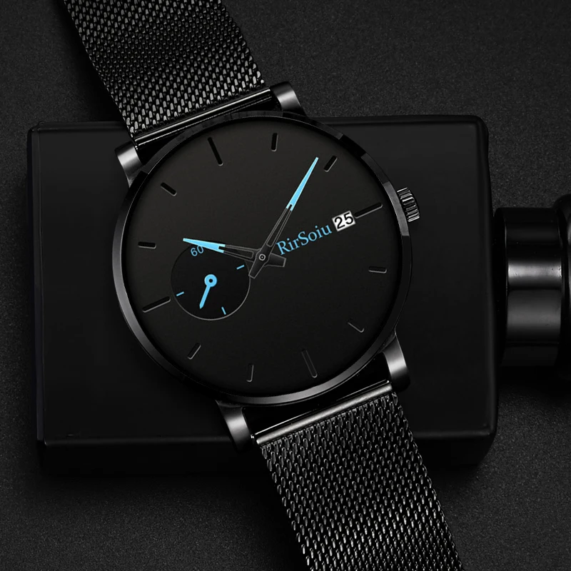 

Simple Men's Casual Watch Quartz Alloy Mesh Belt Ultrathin Personality Dial Male Business Repeat Sports Clock reloj mujer