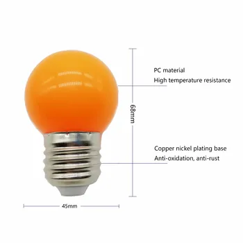 

E27 220V 2W LED G45 Multi-color Lamp Bulbs Shop Branner Decor Mini Night Light Golf Bulb Garden Lampara Party Wedding Home Decor