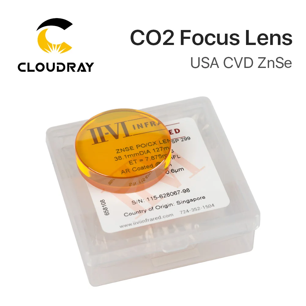 CVD ZnSe Focal Lens for CO2 Laser Machine Dia 20mm FL38.1mm 1.5inch 