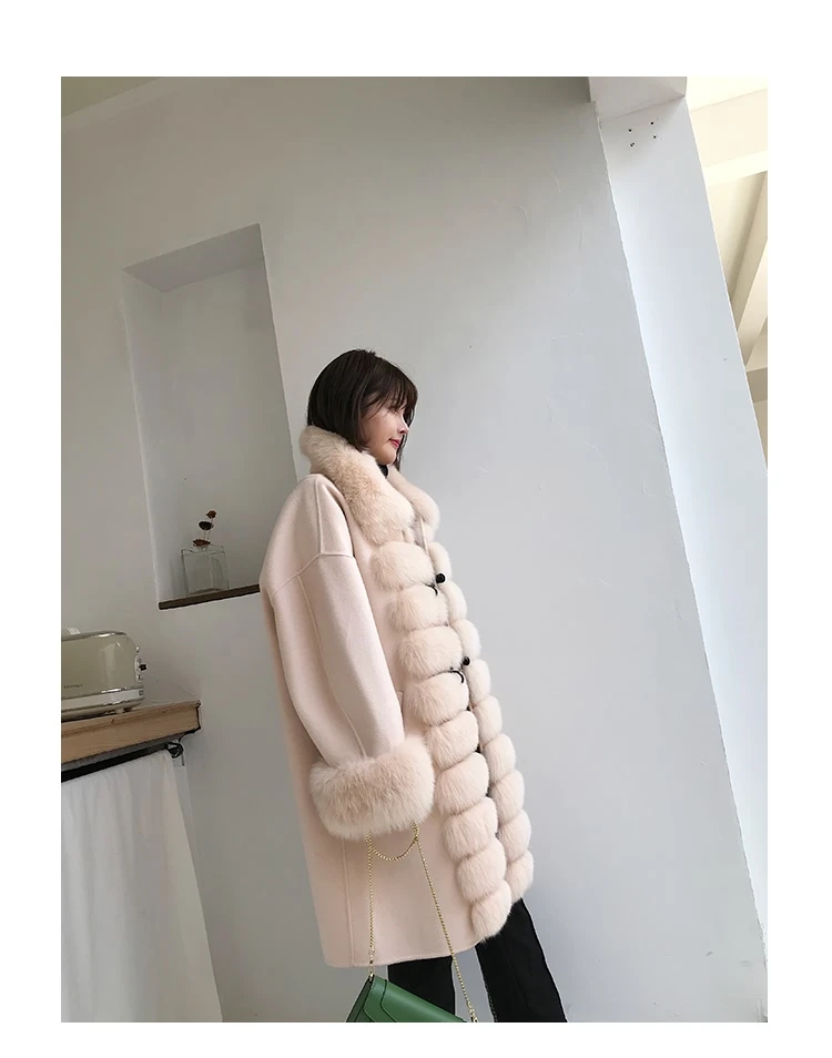 Hot Promotion High-end Fashion Modern Warm Cut Wind Stylish Wool Coat Female Windproof Thick Streetwear Christmas Cashmere Coat