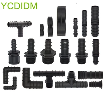 

5pcs/lot 1/4" 3/4" 1/2" to DN 20 PE Pipe Fittings Barb Straight Through Socket Elbow Micro-pipe Fittings Drip Irrigation