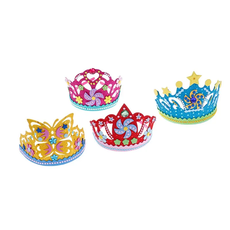

Children DIY Craft Toys Party DIY Decorations Gift EVA Crown Creative Foam Paper sequins Flowers Stars Patterns Kindergarten Art