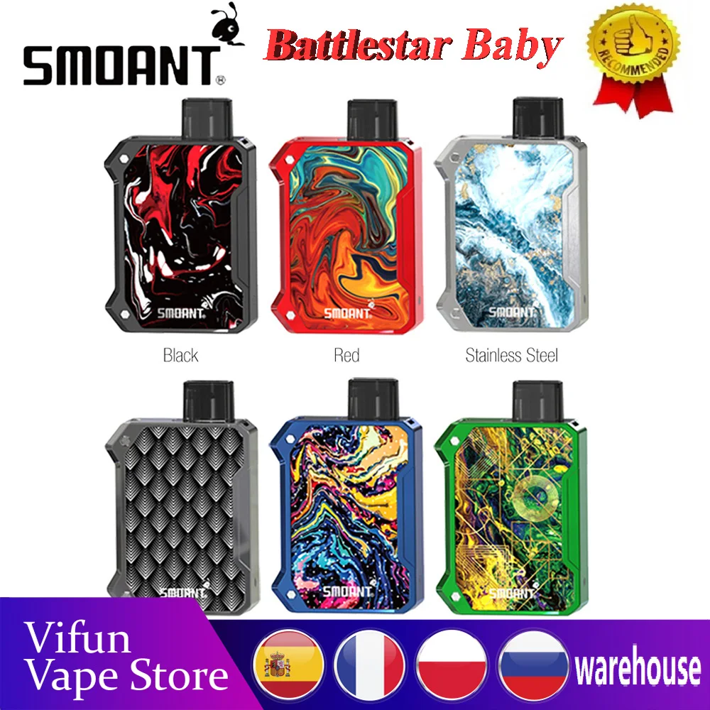 Smoant Battlestar для Pod Комплект 750 мАч батарея wi/ 2 мл светодиодный индикатор 0.6ohm сетки и