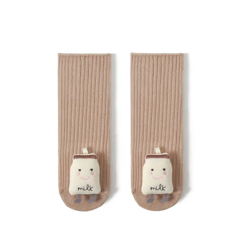 Cute Baby Socks Double Needle Worsted Cotton Korean Cartoon Medium Tube Infant Socking Newborn Toddler Sock