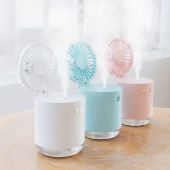 

Portable Air Humidifier With LED Night Lamp Mini Fan 3 Gears USB Rechargeable Fogger Mist Maker for Home Office Car Sprayer