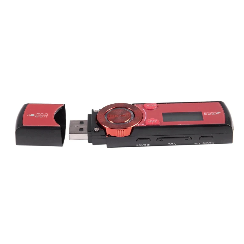 Red Lcd USB MP3-плеер FM радио плеер Поддержка 16 Гб Micro SD/TF карта с наушниками - Цвет: Red