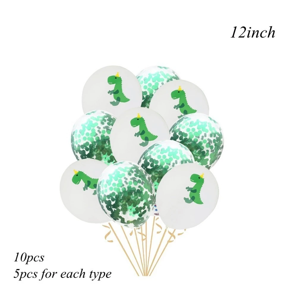 1 комплект джунглей вечерние шары с зеленым номером животных Кекс Happy счастливый плакат "с днем рождения" детское украшение душевой кабины сафари вечерние принадлежности - Цвет: 10pcs white