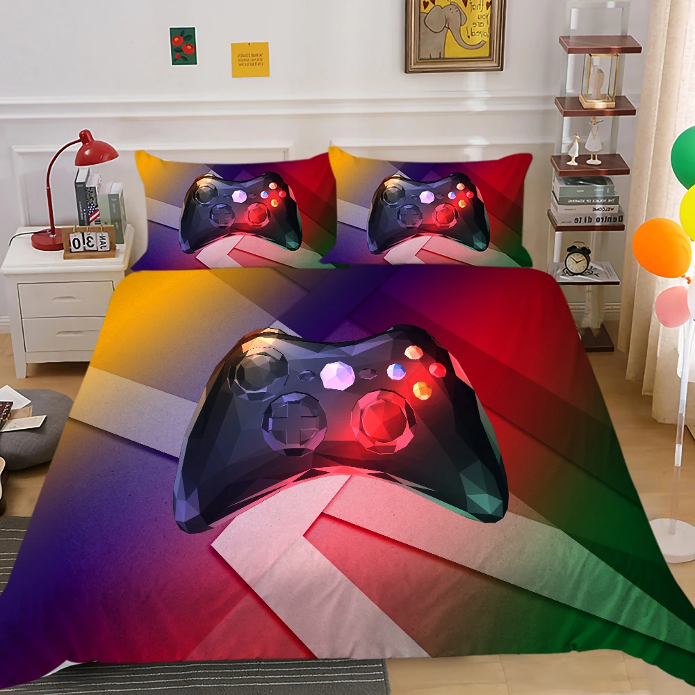 

3D Bedding Set Duvet Cover Sets Queen Size Game Handle Boys Girls Room Bedclothes Polyester Soft Breathable Bed Gift