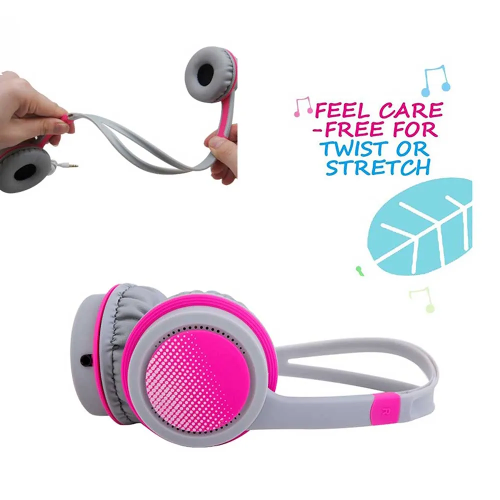 Cute Kids Over Ear Wired Headphones Safely Children Over-Ear Headset Adjustable Headband Computer Tablet Kid Baby Child Earphone