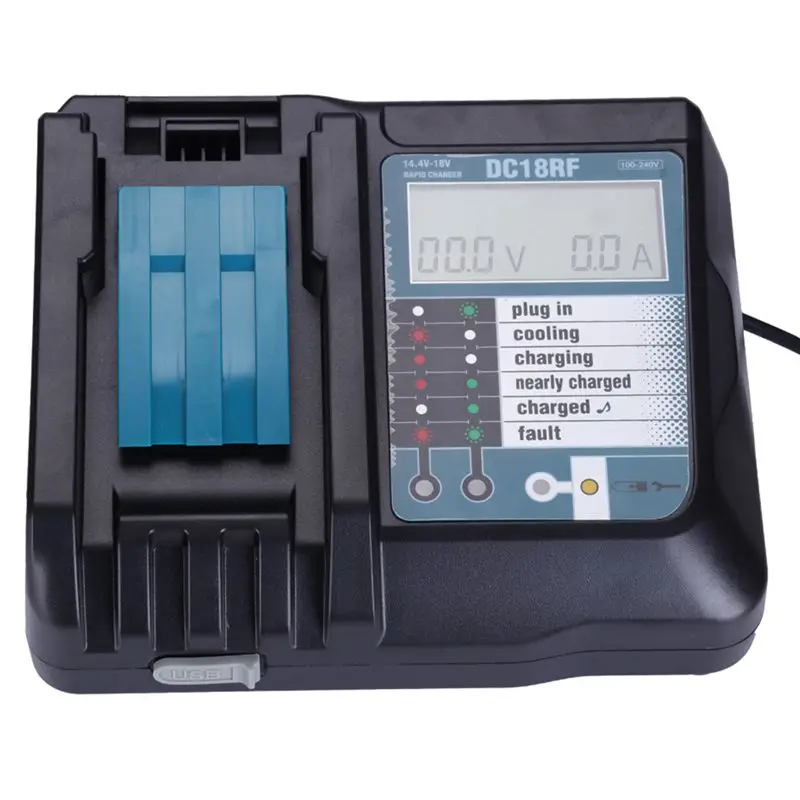 

14.4V 18V Li-Ion Battery Charger Voltage Current Lcd Digital Display For Makita Dc18Rf Bl1830 Bl1815 Bl1430 Dc14Sa Dc18Sc Dc18Rc