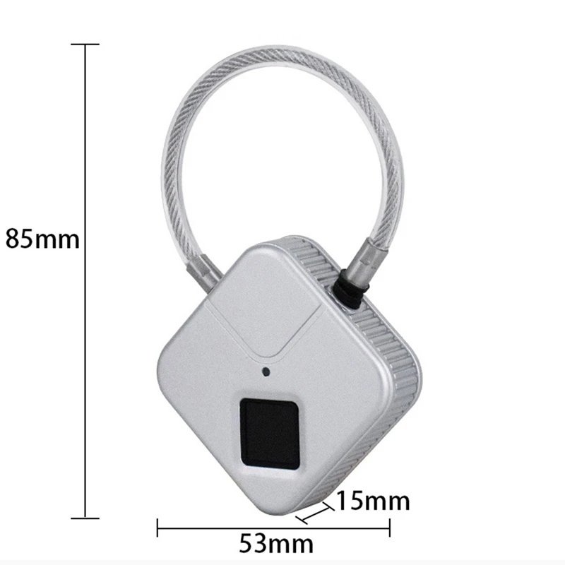FFYY-Smart Fingerprint Padlock Usb Перезаряжаемый интеллектуальный замок без ключа Ip65 Водонепроницаемый замок для багажа коробка Противоугонная Secu