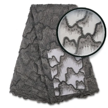 

Heavy Hand Craft 3D Flowers Handmade Beaded Embroidery Lace Fabric New Design High Class Colors Perfect Style For All Countries