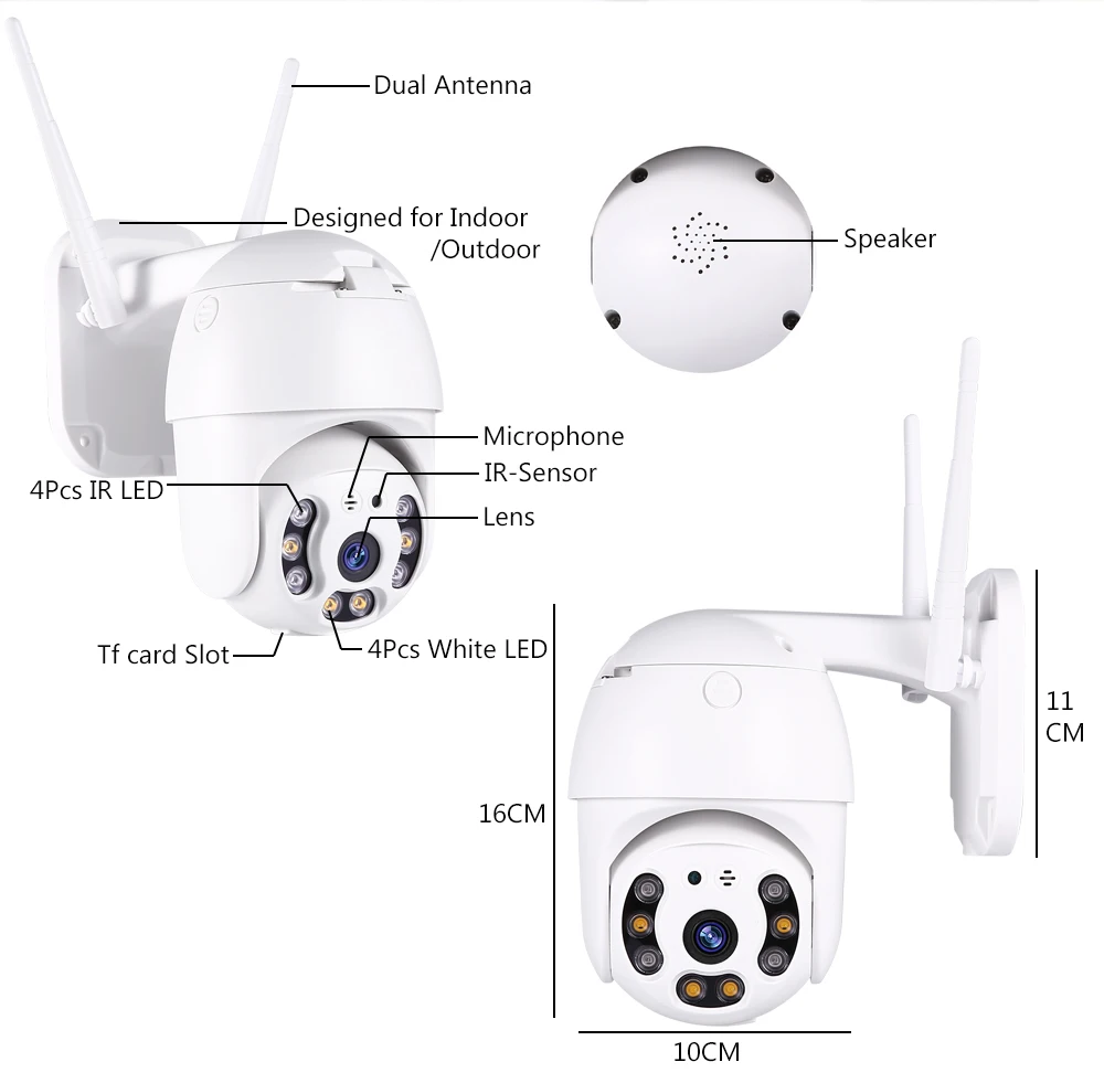 3g 4G sim-карта 2mp ip-камера wifi h.265X 1080p PTZ CMOS 2mp Беспроводная ip-камера 3,6 мм двухстороннее аудио p2p безопасность ptz купол