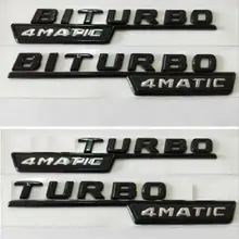 Gloss Black for TURBO4MATIC BITURBO 4MATIC Fender Emblem Emblems Badges for Mercedes Benz A45 CLA45 GLA45 C43 E43 GLC43 GLE43 AM