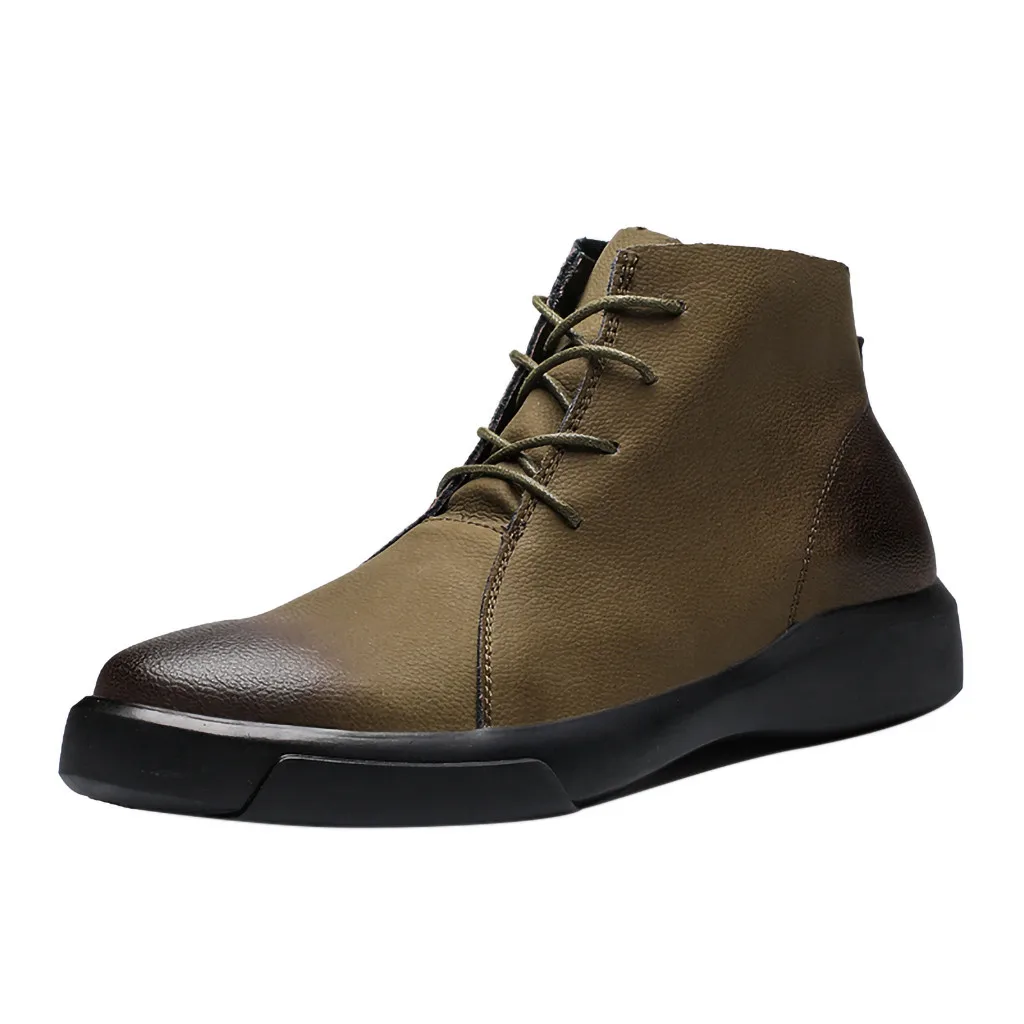 SAGACE/модные мужские ботинки в стиле ретро Зимние на плоской подошве Мужская обувь
