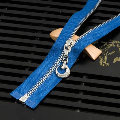 85/120cm 5# Double/Single Zipper Head Zip Sliders Auto Lock Metal Zipper DIY Ttailor Sewing Clothing Bags Accessories - Цвет: 85cm Blue