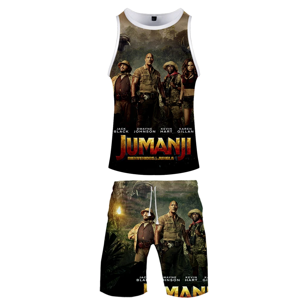 Jumanji комплект из двух предметов майка и шорты Харадзюку мужская майка уличная майка Jumanji баскетбол без рукавов уличная одежда