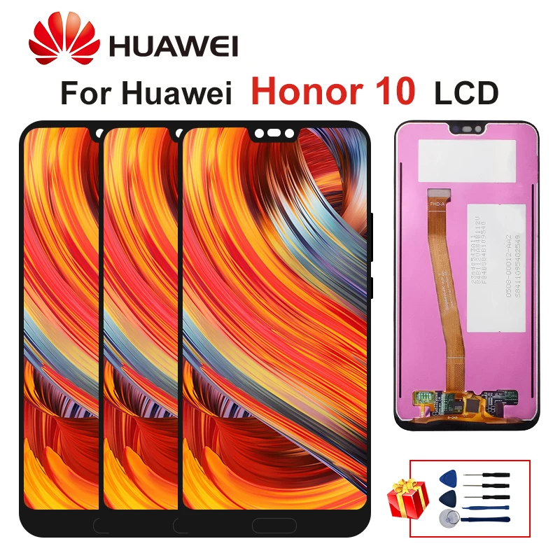 Со сканером отпечатков пальцев ЖК дисплей для HUAWEI Honor 10 сенсорный экран