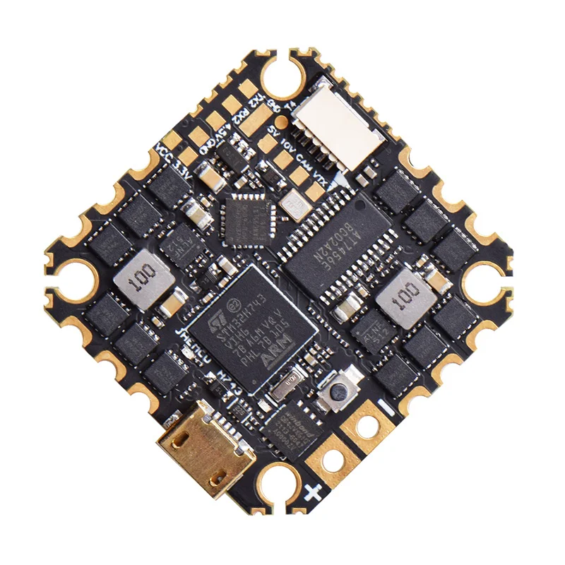 JHEMCU GH743AIO MPU6000 H743 OSD Dual BEC Flight Controller BLHELIS 40A 4in1 ESC 3-6S 30X30mm for RC FPV Racing Freestyle Drones