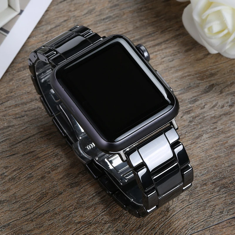 Керамика ремешок для apple watch, ремешок 42 мм, 38 мм, версия apple watch 4 5 браслет 44 мм 40 мм наручных часов iwatch, ремешок для часов серии 5/4/3/2/1 correa