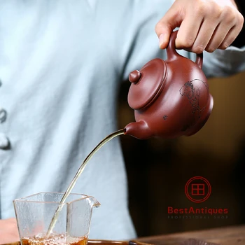 

Yixing Zisha Teapot Purple Clay Teapots Handmade Ledao Chahu 300cc
